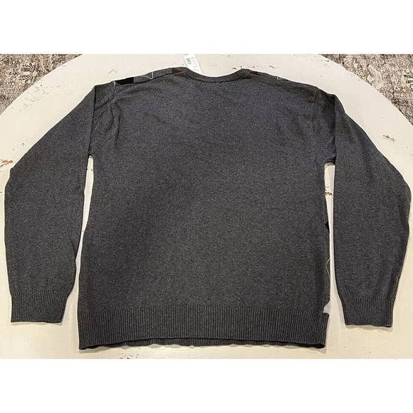 Structure Sweater Mens New with Tags XXL V-Neck Gray Argyle Long Sleeve - Picture 7 of 11